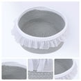 thumbnail image 2 of REGALWOVEN 1 Pack Woven Storage Basket, Shelf Closet Storage Bin with Lace Trim for Key Tray Bowl for Entryway Desk, Catchall Home Decor Gray/White 10.8*10.2*4.3in, 2 of 5
