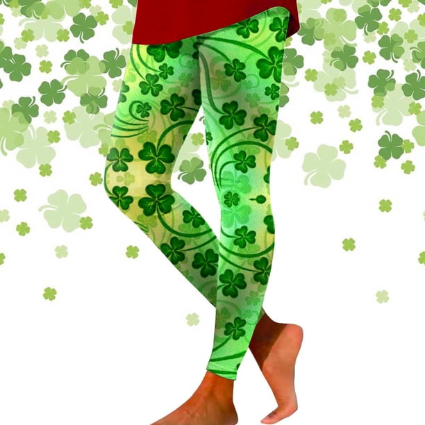 MKLEKYY Leggings de yoga para mujer, estampados del Día de San Patricio, pantalones de yoga deportivos para entrenamiento y fitness.