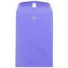 JAM Paper 6" x 9" Open End Envelope with Clasp Closure, Ultra Grape, 10/pack