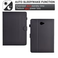 thumbnail image 2 of Case for Samsung Galaxy Tab A 10.1" 2016 SM-T580 / SM-T585, Carbon Fiber Pattern Premium PU Leather Wallet Stand Protective Auto Sleep Wake Cover with Pen Slot for Tab A 10.1 2016, Black, 2 of 6