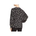 thumbnail image 2 of Elizabeth and James Womens Floral Button Down Blouse, Black, Medium, 2 of 2