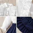 thumbnail image 7 of Tiijoy Toddler Girls School Uniform Ruffle Long Sleeve Shirt Pleated Skirt Outfits, Sizes 3-4Y, 7 of 7