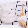 thumbnail image 3 of Ceramic Honey Pot with Wooden DipperPorcelain Honey Jar with Lid and Honey Stick,Ceramic Honey pot, 3 of 4