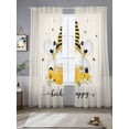 thumbnail image 2 of Bees Gnomes Sheer Curtains 96 Inch Length 2 Panels Set - Light Filtering Window Treatments, Spring Floral Farmhouse Daisy Rod Pocket Semi Curtains for Living Room/Bedroom/Kitchen Décor, 104"W x 96"L, 2 of 7