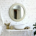thumbnail image 7 of Rustic Neutral Wood Framed Round Wall Mirror With Inlaid Rope, 7 of 7