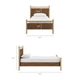 thumbnail image 4 of Ginny Twin Size Vegan Leather Platform Bed Frame in Light Oak Canyon, 4 of 10