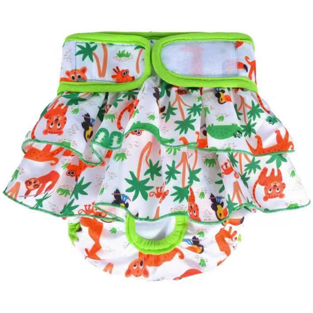 Monebena 3 Packs Washable Female Dog Diapers, Durable Pet Skirt for Dog Dress, Reusable Pet Diapers and Puppies Dogs Heat Panties for Girl Dogs Menstrual Periods