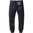 thumbnail image 1 of Pantalones cargo tácticos de sarga con cremallera al tobillo y múltiples bolsillos para trabajo al aire libre Negro 30 Negro 30 Xishao ropa, 1 of 2
