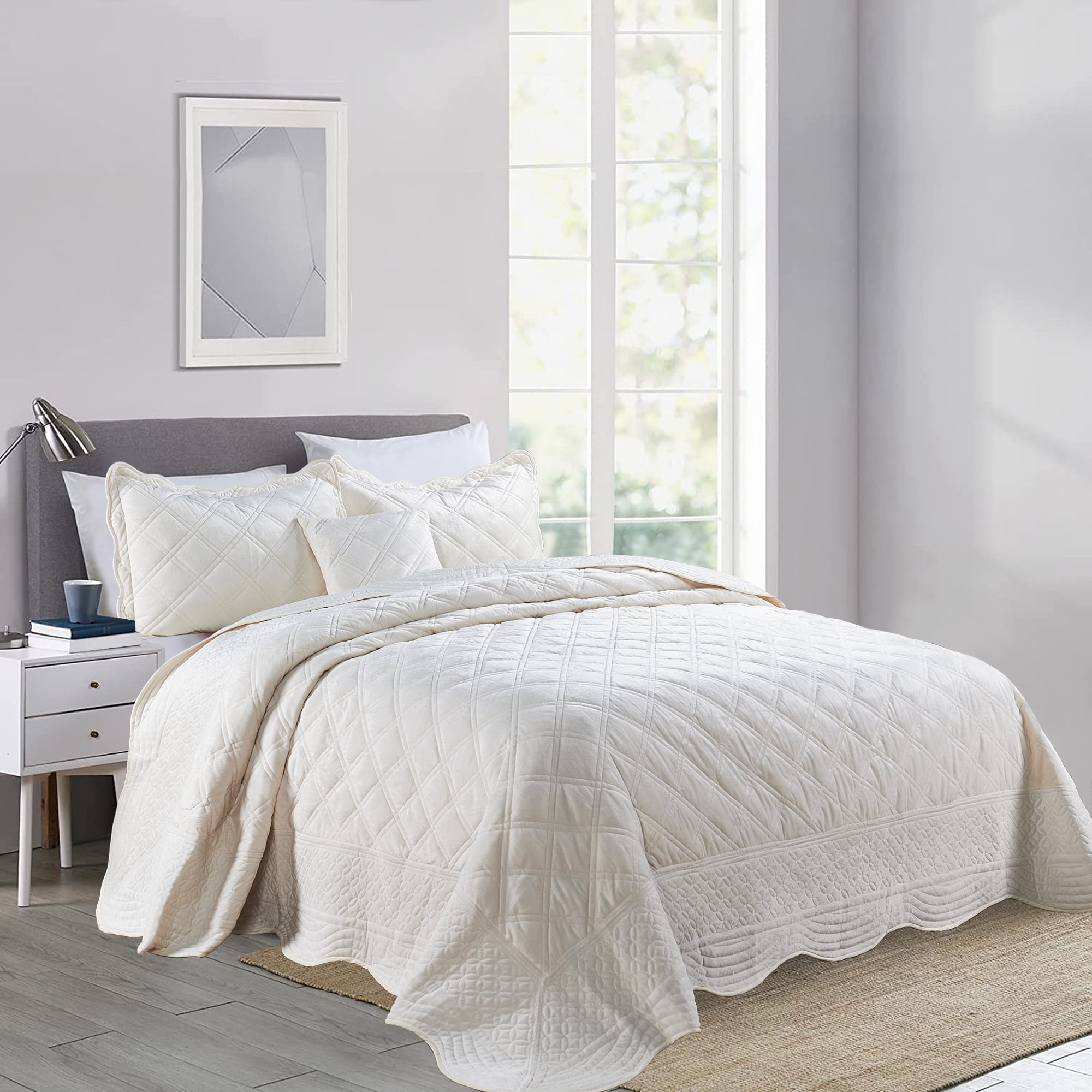 Home Soft Things 4 Piece Supersoft Microplush Bedspread Set Antique