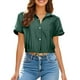 thumbnail image 1 of Camisa de manga corta con solapa y botones para mujer, top de playa con bolsillo, poliéster ligero, versátil para ocasiones informales y al aire libre, 1 of 5
