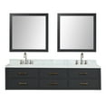 thumbnail image 3 of Castor 80 in W Black Double Bath Vanity, Carrara Marble Top, Faucet Set, and 36 in Mirrors, 3 of 11