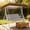 Coffee, variant on 75.2×47.2×9.1in Polyester Swing Canopy Replacement, UV-Resistant Patio Swing Top Cover for Outdoor Garden,Black