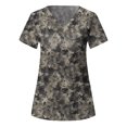 thumbnail image 4 of Camiseta de uniforme de trabajo para mujer, camisetas estampadas de manga corta con cuello en V, camisetas gráficas con bolsillo Pompotops hkajfhjk459134, 4 of 4