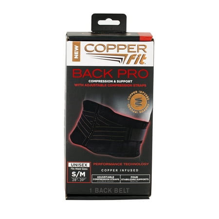 Copper Fit Back Support, size 28"-39" in Black