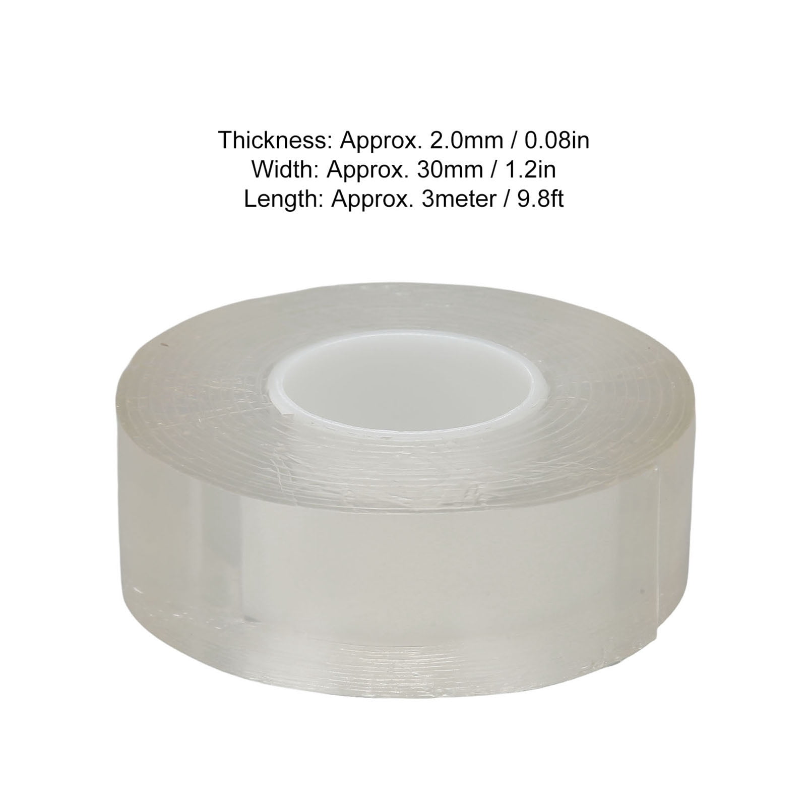 M Buder 4 Rolls Double Sided Mounting Tape 9.8ft / 300 cm Long Each Cuttable Strong Ductility Reusable Transparent Traceless Two Sided Nano Tape for Posters, Home, Office, and Decor