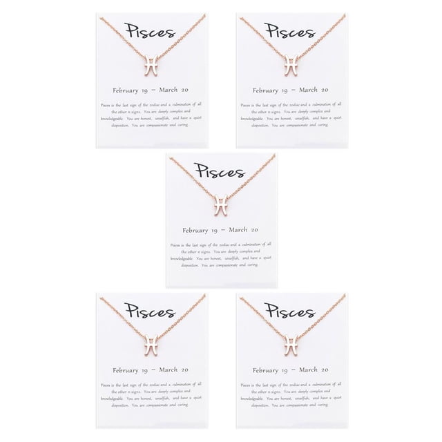 Collar de amistad Minnieouse con colgante de tarjeta de visualización Piscis de oro rosa