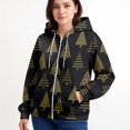 thumbnail image 7 of Women's Casual Fashion Long-Sleeve Zip-Up Hoodie with Christmas Print, Knitted Pullover for Comfortable Wear and Style,Earthy Yellow,XL, 7 of 7