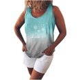 thumbnail image 1 of Camisola con estampado informal de verano sin mangas con cuello redondo y teñido anudado para mujer Pompotops lopia989407, 1 of 5