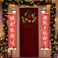 thumbnail image 3 of Bearachild 1 par de carteles navideños, letrero de porche de Navidad, cartel de puerta de Navidad de tela Oxford, decoración de fiesta para colgar en la Kits de decoración para fiestas L Bearachild HA000240-09B, 3 of 6