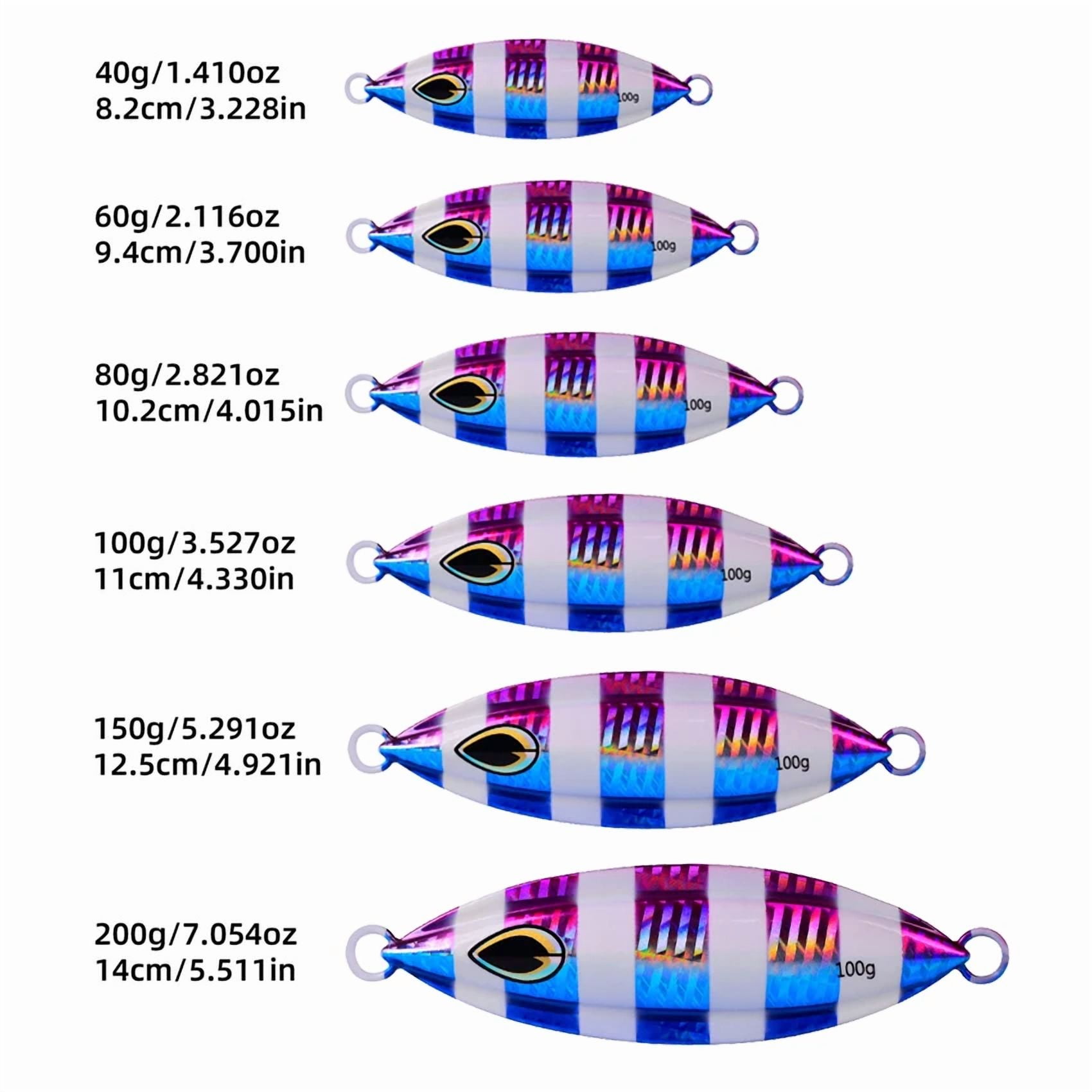 5Pcs/Set Bionic Metal Slow Jig Fishing Lure Sinks Quickly for Tuna and Bass - Available in 40g,60g,80g,100g,150g and 200g Sizes