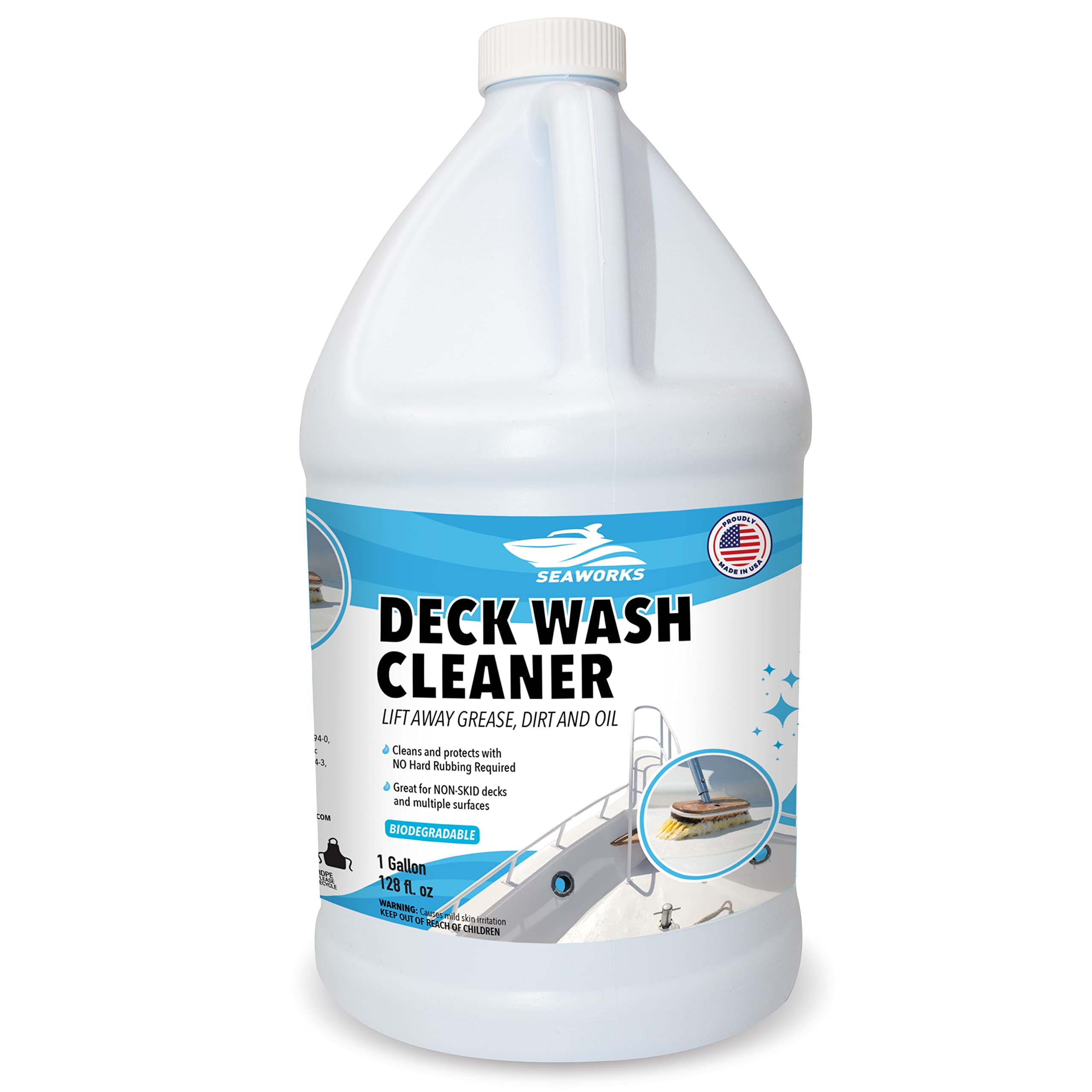 Seaworks Boat Deck Cleaner Wash Away Dirt from Non Skid Boat Decks