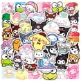 thumbnail image 4 of 50 Unids/set Sanrio Pegatinas De Dibujos Animados Lindo Impermeable Decoración Pegatina Canela Perro Kuromi Melody Cuaderno Papelería, 4 of 4