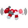 Caterpillar Teething and Sensory Toy in Black, White and Red, 9"
