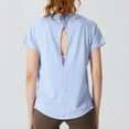 thumbnail image 6 of OSOLU Breathable O-Neck Casual T-Shirt Tshirts Tee For Women Summer Sports Wear Lightweight Comfortable Solid Color Hollow Out Design Versatile Dailywear, 6 of 7
