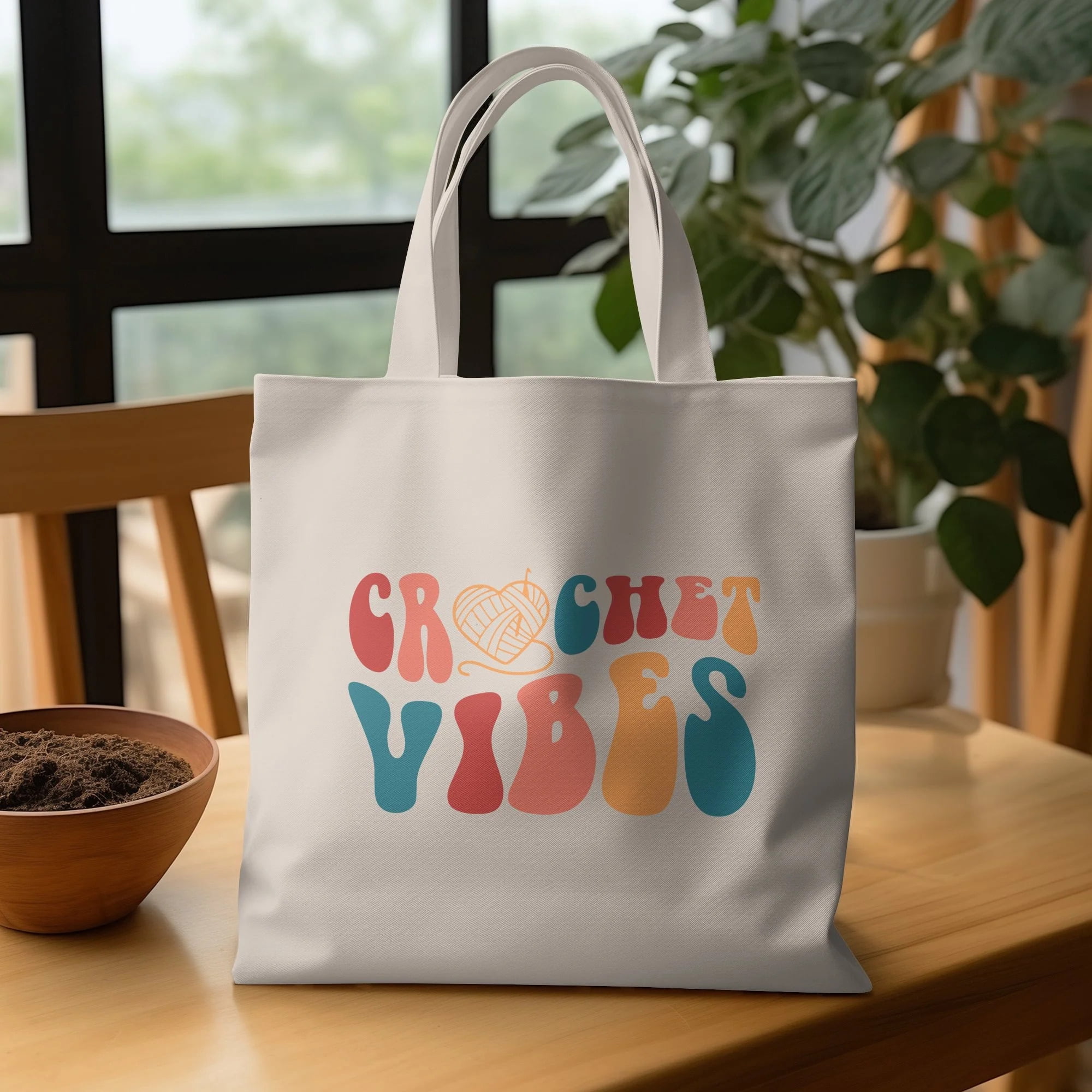 Crocheter Gift, Crocheting Yarn Tote Bag, Project Bag, Gift for Crocheter, Hobby Craft Bag