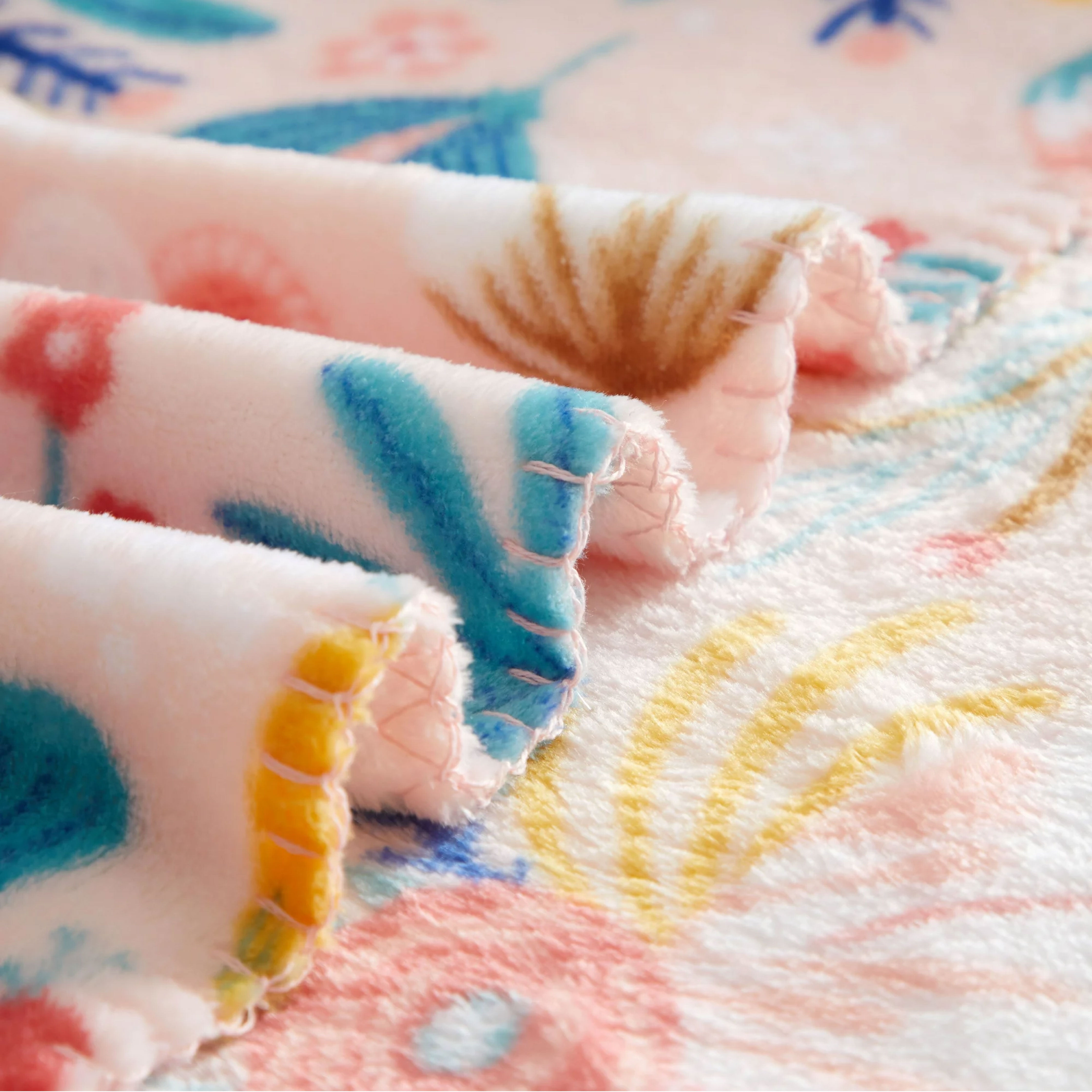 Mainstays Pink Floral Cozy Plush Throw Blanket 50" x 60"