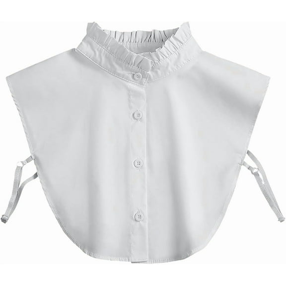 White Lace False Collar Trinkle Ruffle Lady Detachable Blouse Dickey Collars Half Shirts Blouse Neckline Trim Decoration DIY Garment