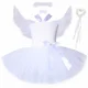 thumbnail image 2 of Disfraz de ángel de la guarda blanco para niñas, vestido de princesa con tutú de hada para Halloween y Navidad, vestidos de fiesta de cumpleaños para niños con alas de halo, 2 of 5