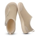 thumbnail image 1 of Zapatillas QFH ajustables anchas para diabéticos, beige 36-37/38-3, 1 of 6