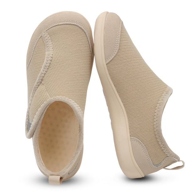Zapatillas QFH ajustables anchas para diabéticos, beige 36-37/38-3