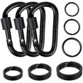 thumbnail image 1 of xianlin-Cridoz Locking Carabiner D Ring Clips with Flat Key Ring, 1 of 4