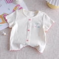 thumbnail image 6 of Auroural Girls' Summer Dress Round Neck Short Sleeved T-Shirt Baby Bow Embroidery Color Blocked Top Girls Clothes 7-8 Shirts, 6 of 6