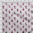 thumbnail image 4 of oneOone Cotton Cambric Dark Magenta Fabric Ice Cream Sewing Material Print Fabric By The Yard 56 Inch Wide, 4 of 6