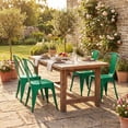 thumbnail image 3 of Lacoo Metal Dining Chair Indoor-Outdoor Use Stackable Classic Trattoria Chair Chic Dining Bistro Cafe Side Metal Chairs Set of 4 (Green), 3 of 7