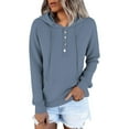 thumbnail image 6 of Women's Hoodies & Sweatshirts Spring And Autumn Sweatshirt With Buttons,Blue Women's Hoodies & Sweatshirts XL, 6 of 7