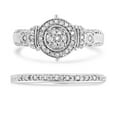 thumbnail image 2 of Haus of Brilliance .925 Sterling Silver 1/3 Cttw Womens Round Cut Natural Diamond Miracle Setting Rhodium Plated 7 Stone Cluster & Halo Engagement Band Ring Set (I-J Color, I1-I2 Clarity) - Size 5, 2 of 7