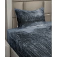 thumbnail image 2 of Ambesonne Nature Fitted & Top Sheet Set with Sham, Night Woodland by the Lake, Purpleblue and Black, 2 of 4