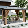 thumbnail image 2 of Sunmthink 10x12 ft. Hardtop Gazebo with Double Roof, Aluminum Frame with Mesh Screen, UV Protection, 2 of 11