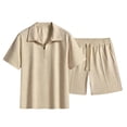 thumbnail image 4 of Byworldtasic Men's 2-Piece Activewear Set Zip-Up Polo and Drawstring Pants with Slant Pockets Set, 4 of 6