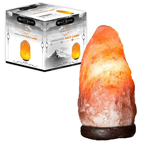 WhiteSwade Hand Crafted 8-Inch Himalayan Rock Crystal Salt Lamp with Dimmer 