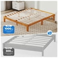 thumbnail image 6 of ZUNMOS 12 IN Queen Size Solid Wood  Bed Frame with Wood Slat Support,  Sturdy,  No Box Spring Needed,  Natural Pine, 6 of 10