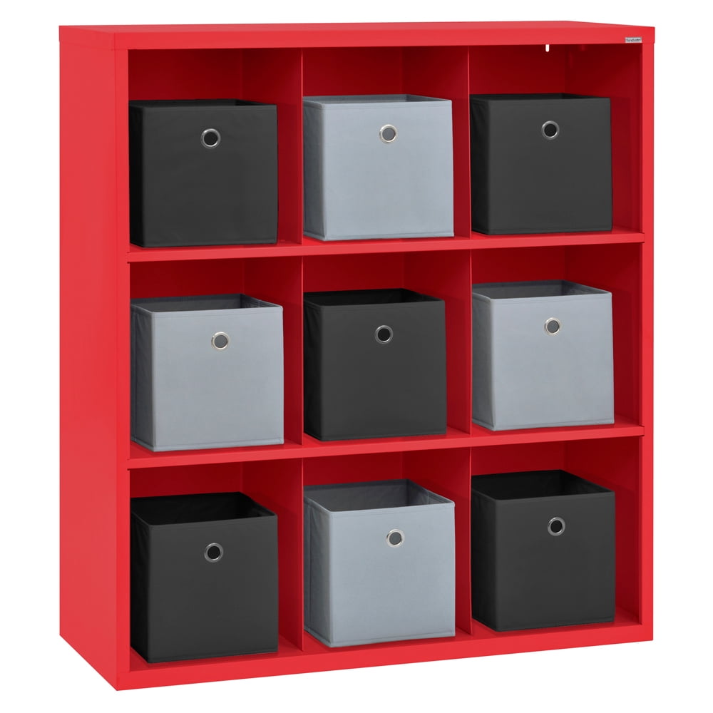 Cubby 46 in. x 52 in. Red 9-Cube Organizer