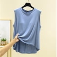 thumbnail image 2 of New Women’s Tank Tops with Built in Bras Loose Fits Breathable Sleeveless T-Shirt Comfy Casual Home Tops Blue S, 2 of 8