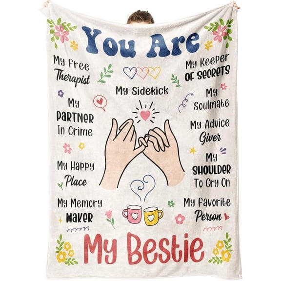 HELLOYOUNG Gifts for Best Friend Sister, Super Soft and Skin-Friendly Throw Blanket, Birthday Gifts for Women, Bestie Gifts for Valentine's Day, Mothers Day Friendship Gift Blanket