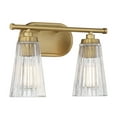 thumbnail image 3 of Chantilly 2-Light Bathroom Vanity Light in Warm Brass, 3 of 5