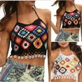 thumbnail image 5 of Aloohaidyvio Women's Spaghetti Strap Sleeveless Hollow Out Crochet Boho Crop Tank Top, 5 of 5